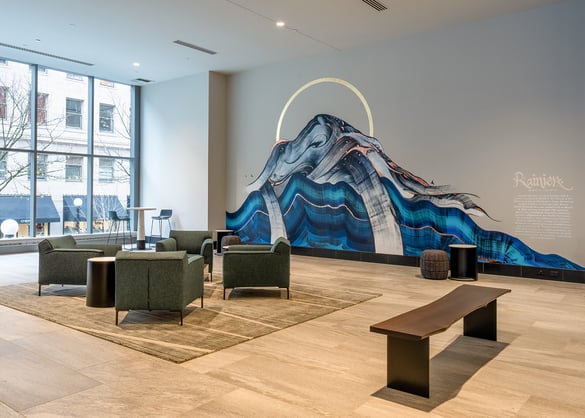 A Calligraphic Mural that Brings the Landscape Inside